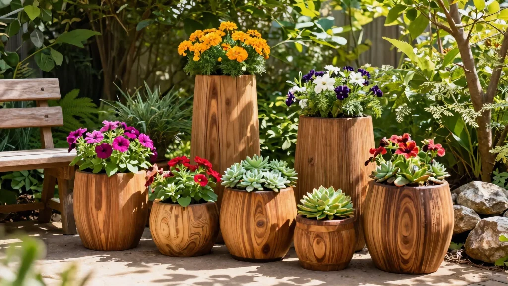 11 Wood Flower Pots Ideas Natural Texture
